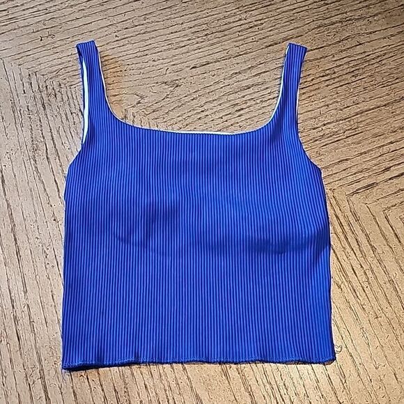 Ribbed crop top royal blue size S Carbon38 - Picture 1 of 4